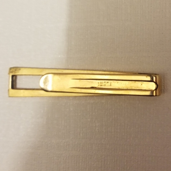 Vtg goldtone signed Swank tie clip- stained - Picture 3 of 3